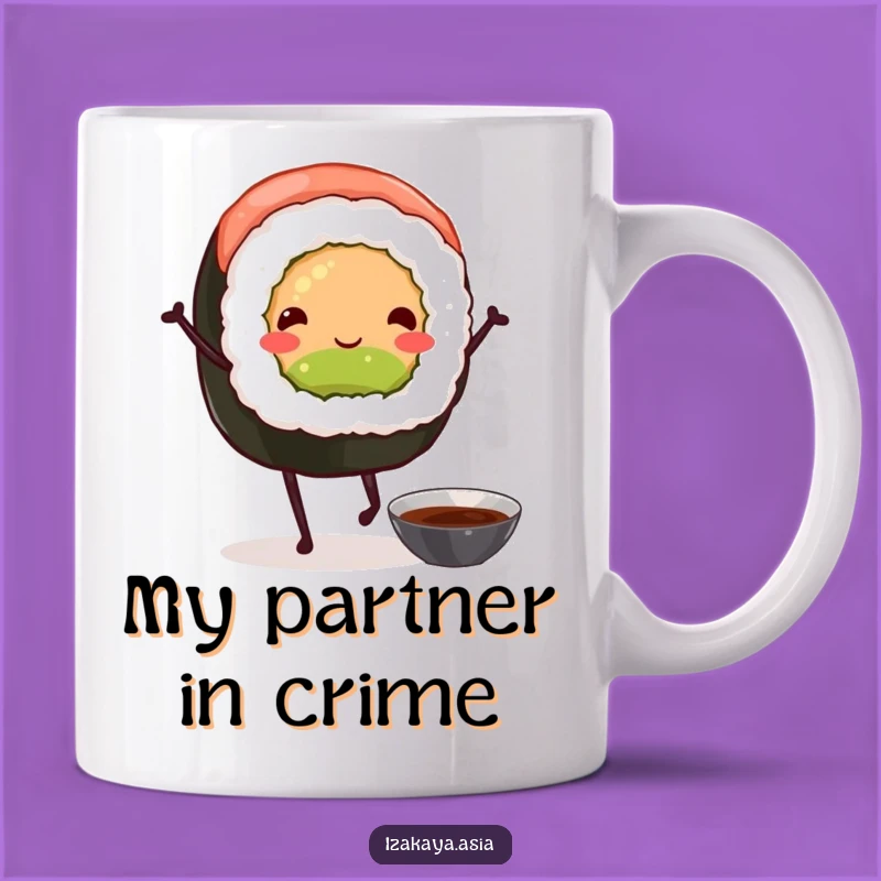 Funny Dancing Sushi Roll Mug - Hilarious Japanese Food Gift for Sushi Lovers