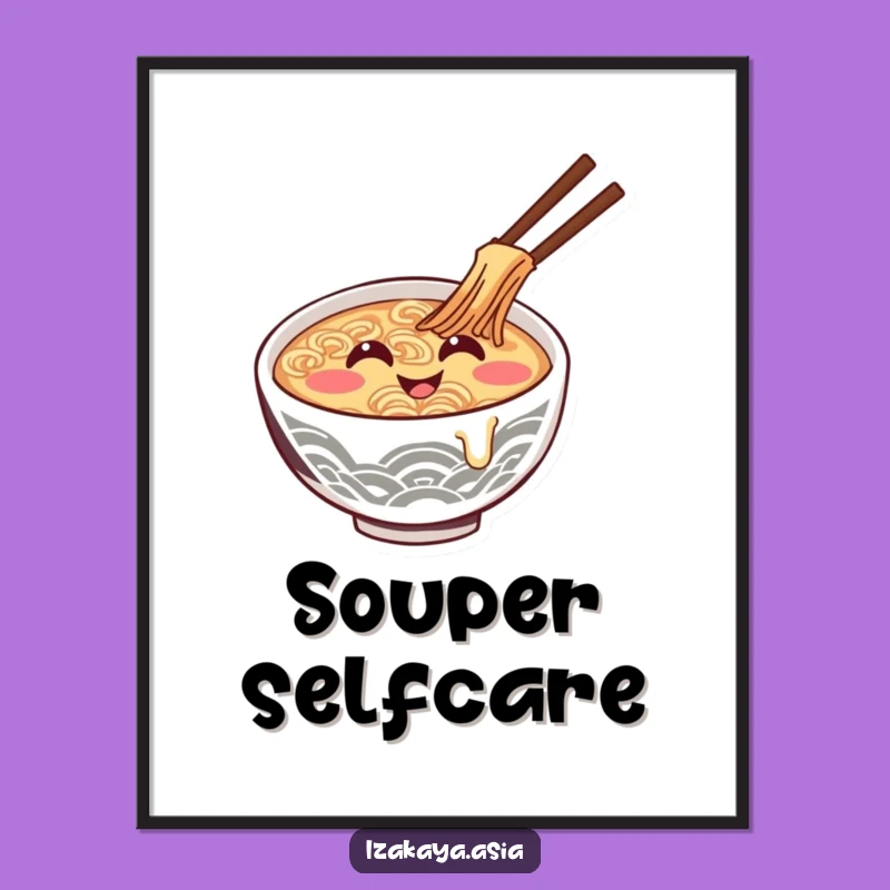 Funny Ramen Bowl Digital Art - Instant Hilarious Noodle Decor Print