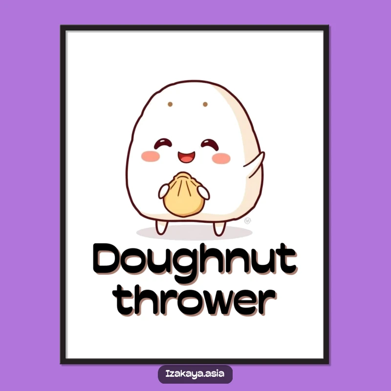 Funny Onigiri Poster - Hilarious Japanese Food Art for a Cheerful Space