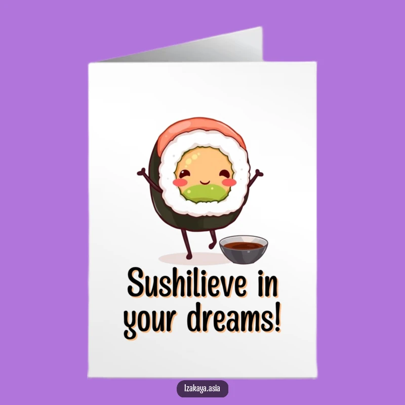 Free Printable Dancing Sushi Birthday Card - Funny Downloadable Gift For Foodies